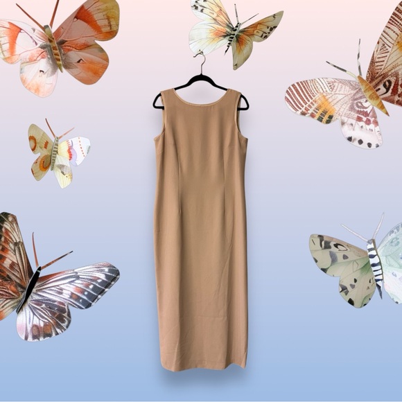 Talbots Tan Sleeveless Semi-Formal Maxi Dress - Picture 15 of 16